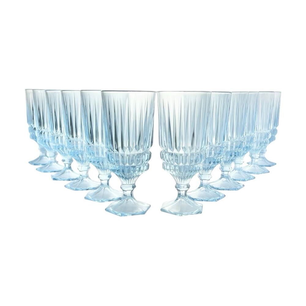 Fostoria “Heritage (Blue)” Set of 12 Iced Tea Glasses 7 1/8” 12oz